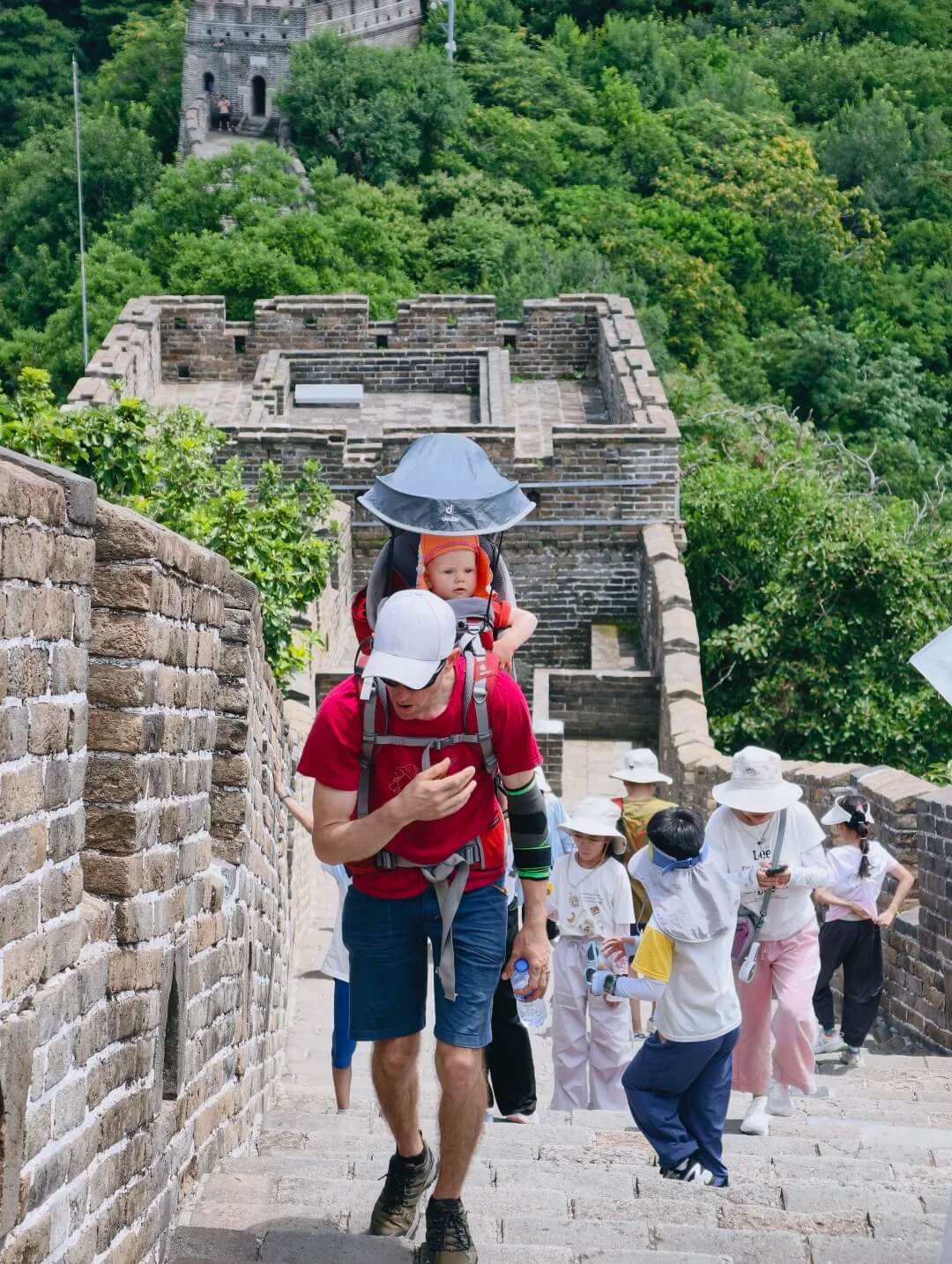 Family climbing at Mutianyu