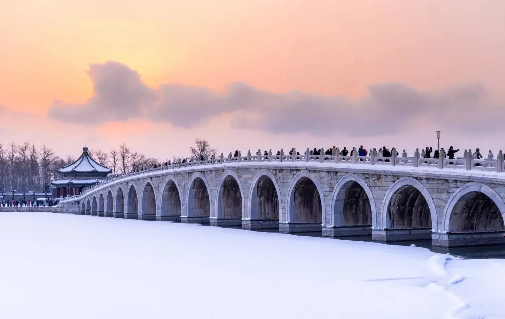 Seventeen-Arch Bridge after snow