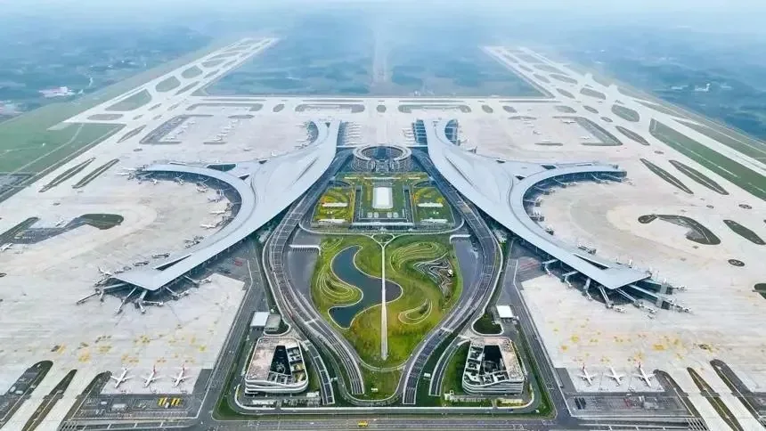 Aerial view of Chengdu Tianfu International Airport