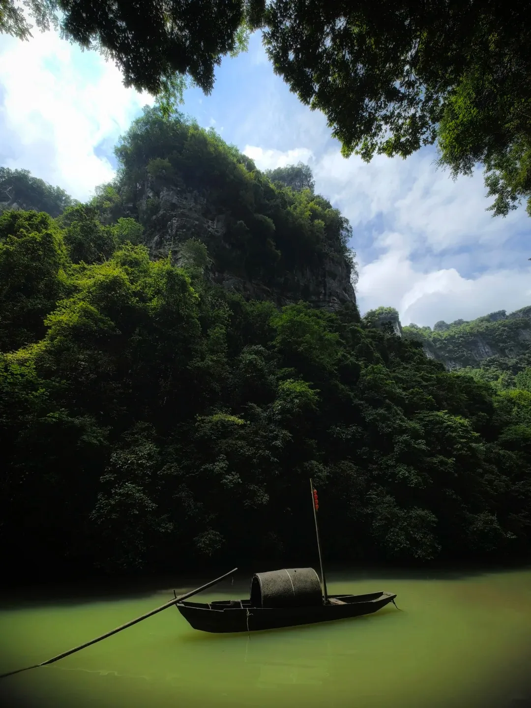 Water and humid vegetation on the valley floor