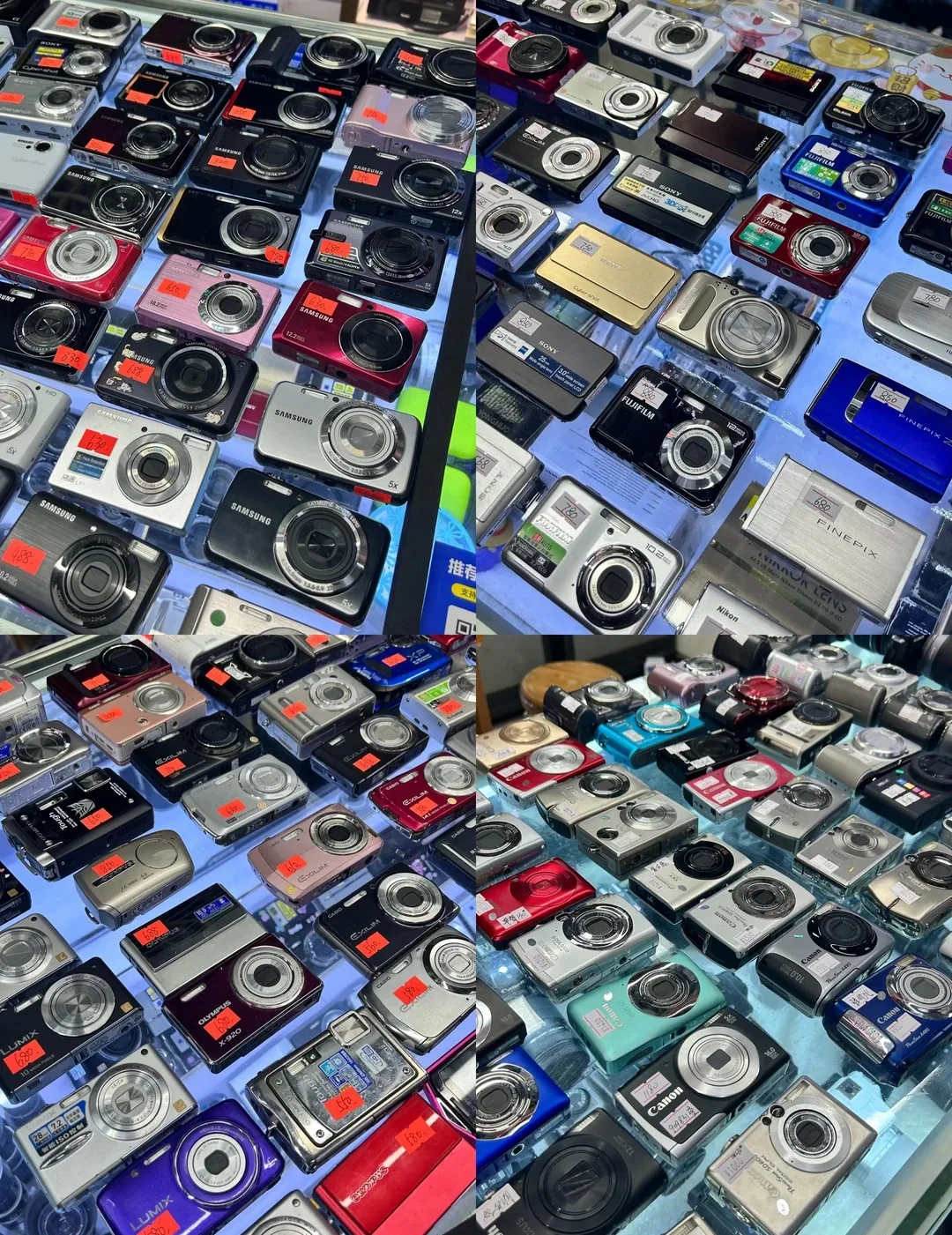 Used digital cameras on a Huaqiangbei counter