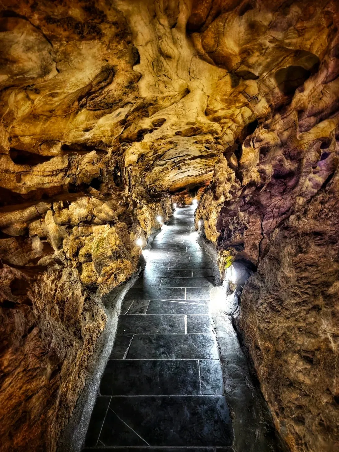 Stairway through a narrow passage